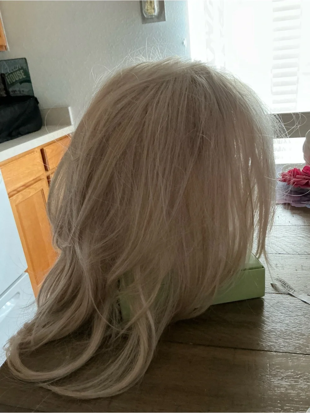 Blonde Women's Long Synthetic Wig 20”- Neutral Blonde, No bangs